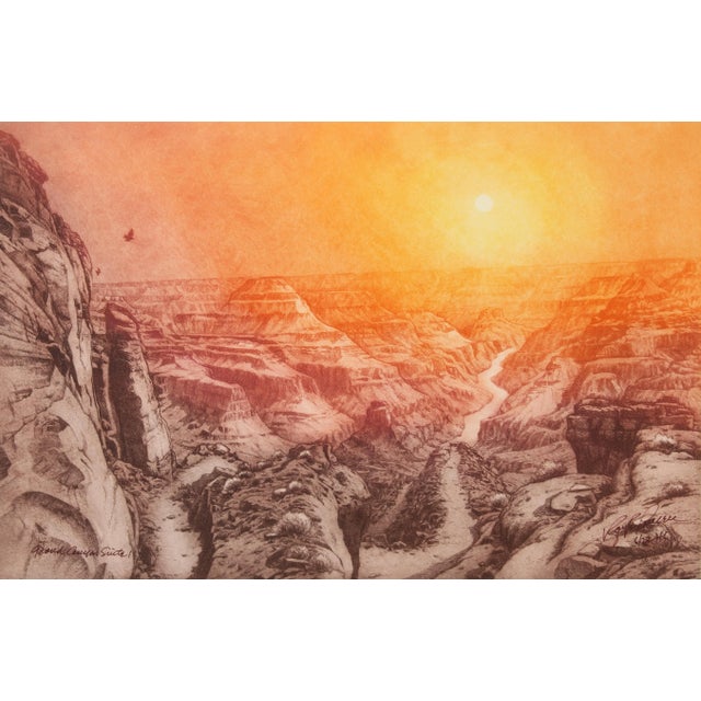 Native American Grand Canyon I, Roy Purcell Etching For Sale - Image 3 of 3