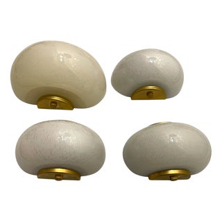 Murano Glass Brass Pulegoso Sconces, 1970s, Set of 4 For Sale