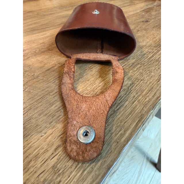 1950’s Leather Hip Flask Liquor Case For Sale - Image 6 of 6