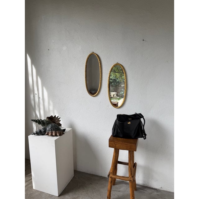 Antique Oval Mirrors in Wood, 1890s, Set of 2 For Sale - Image 4 of 18