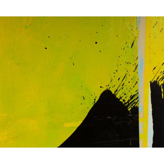 2021 Signed “Jaune” Acrylic on Canvas Abstract Painting by Artist Steven Sickles For Sale In Indianapolis - Image 6 of 10