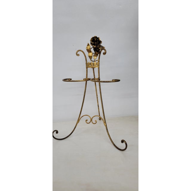Gold Vintage Hollywood Regency Display Holder Vanity Hand Towels Italian Gold Easel For Sale - Image 8 of 8