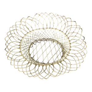 Antique French Victorian Oval Wire Garden Basket or Planter