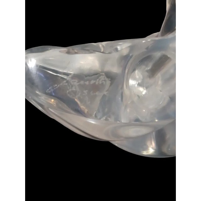 Abstract Vintage Opalescent Glass Sculpture of a Woman's Torso Signed For Sale - Image 3 of 4