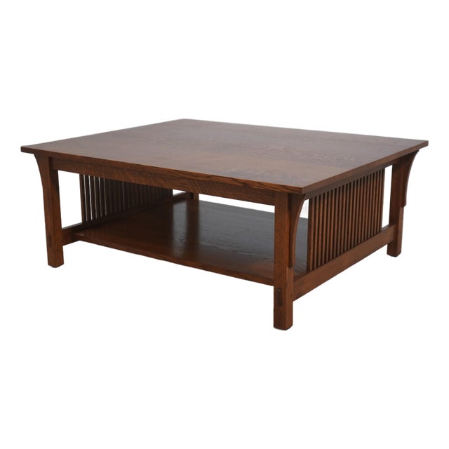 Stickley Mission Oak Spindle Coffee Table For Sale