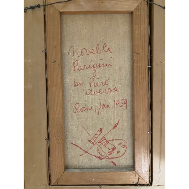 Mid-Century Modern Piero Aversa Painting of Novella Parigini For Sale - Image 3 of 6
