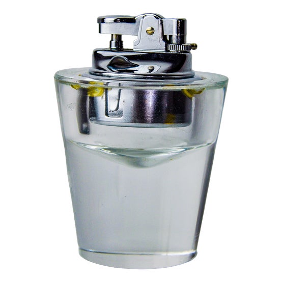 Sommerso Lighter in Murano Glass attributed to Seguso, Italy, 1970s For Sale