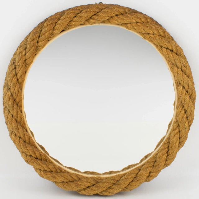 Audoux Minet France Wall-Mounted Rope Mirror, 1960s For Sale - Image 11 of 11