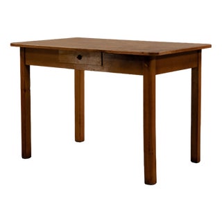 Bauhaus Table Made of Beech Wood with Linoleum, 1930s For Sale