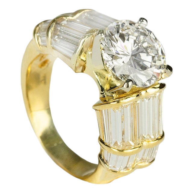 Late 20th Century 2.62 Round M VVS1 GIA Ring, Size 8 For Sale