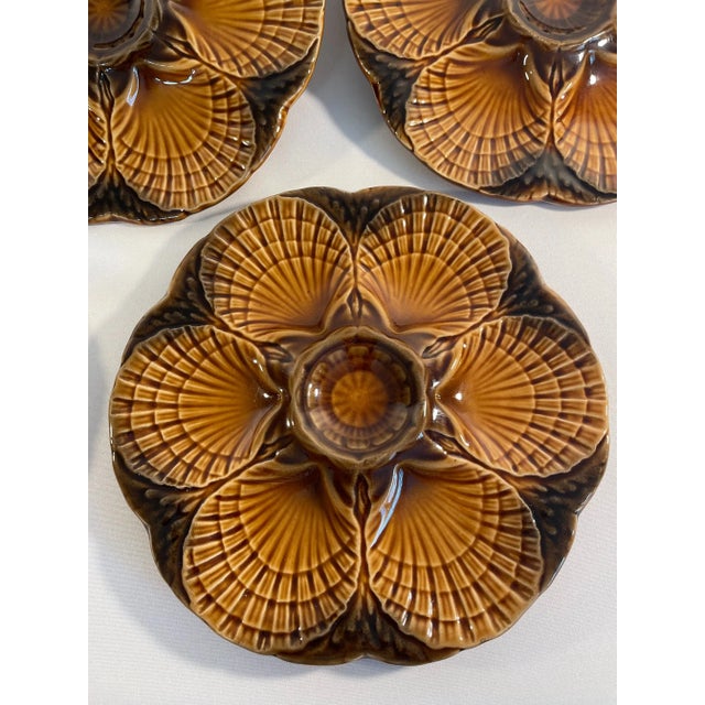Mid 20th Century French Faience Sarreguemines Oyster Plate For Sale - Image 6 of 12
