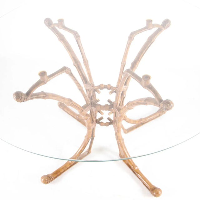 Brass Painted Faux Bamboo Side Table, 1970s For Sale - Image 9 of 12