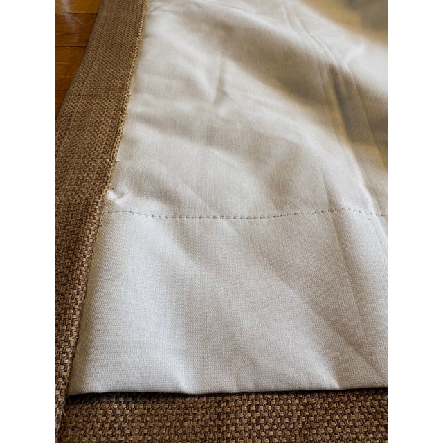 Set of 6 Custom Interlined Taupe Drapery Panels With Black Trim – 90” For Sale - Image 4 of 18