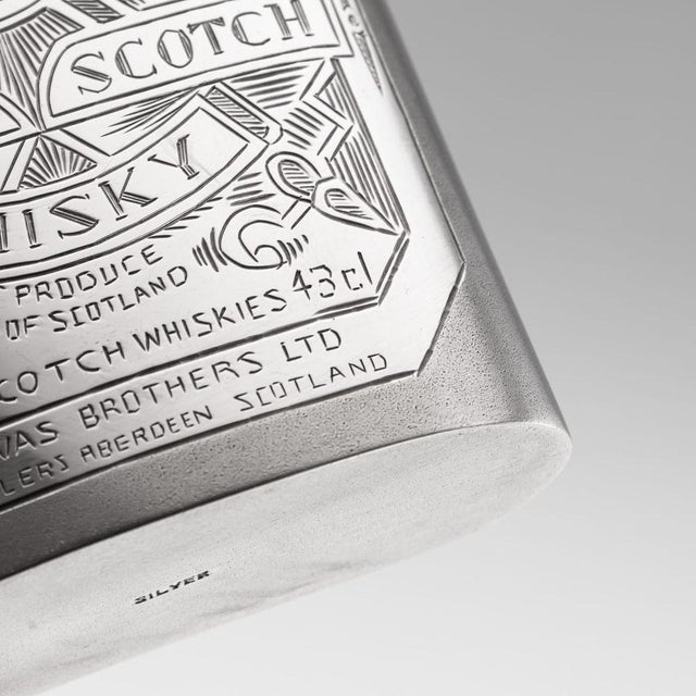 20th Century Modern Novelty Silver Whisky Bottle in the style of Chivas Regal For Sale - Image 17 of 18