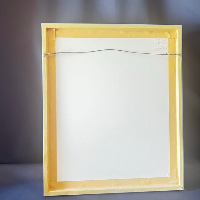 Blue Vintage Signed Nautical Cross Stitch Ship Framed Textile Art c.1992 For Sale - Image 8 of 11