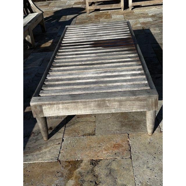 Coastal Teak Bench Table With Tray by Henry Hall For Sale - Image 3 of 10