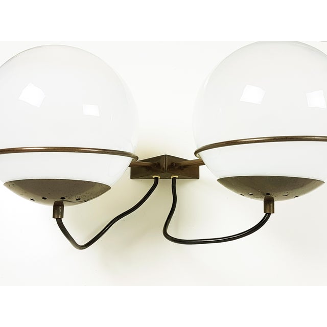 Italian Glass & Brass Model B519 Sconces from Candle, 1960s, Set of 2 For Sale - Image 6 of 9