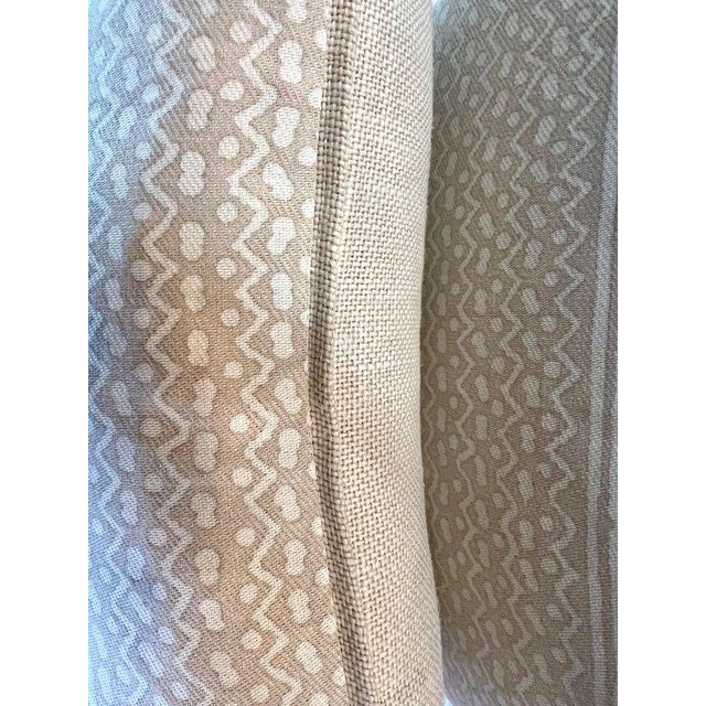 Modern Tapa Stripe Patterned Fortuny Textile Pillows W/ Linen Backs, Pair For Sale - Image 3 of 6