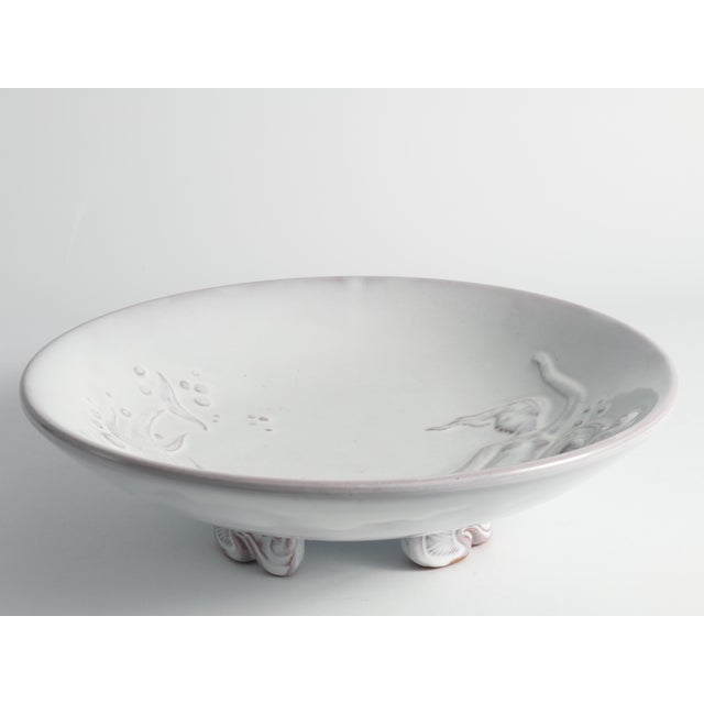 Art Deco White Earthenware Mermaid Bowl by Mari Simmulson for Upsala-Ekeby, 1950s For Sale - Image 14 of 18