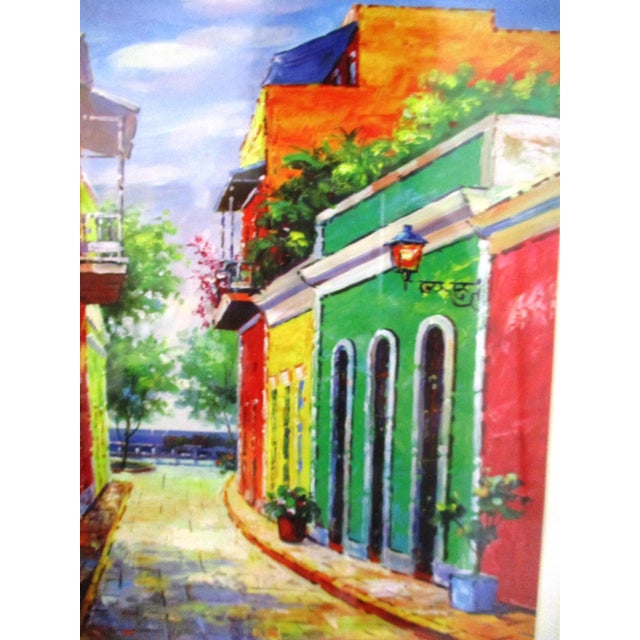 1990s "Sunny Puerto Rico" Street Scene Poster, Framed For Sale - Image 4 of 7
