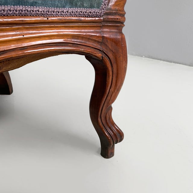 Italian Louis XVI Style Sofa in Light Blue Velvet and Wood, 1930s For Sale - Image 17 of 18