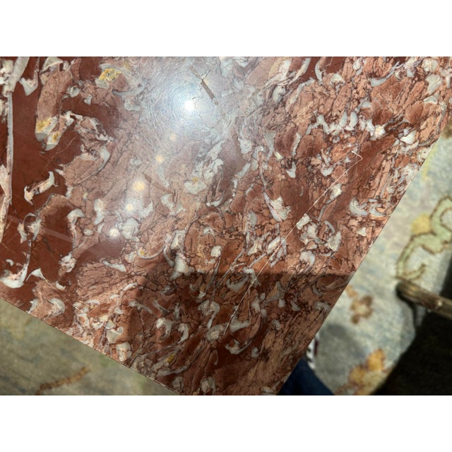 French Mid 20th Century Vintage Louis XVI Style Marble Top Side Table For Sale - Image 3 of 7