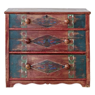 Antique Folk Painted Chest of Drawers | Ca. 1880s For Sale