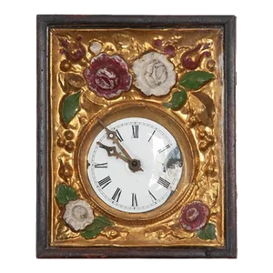 Framed German 19th Century Wall Clock