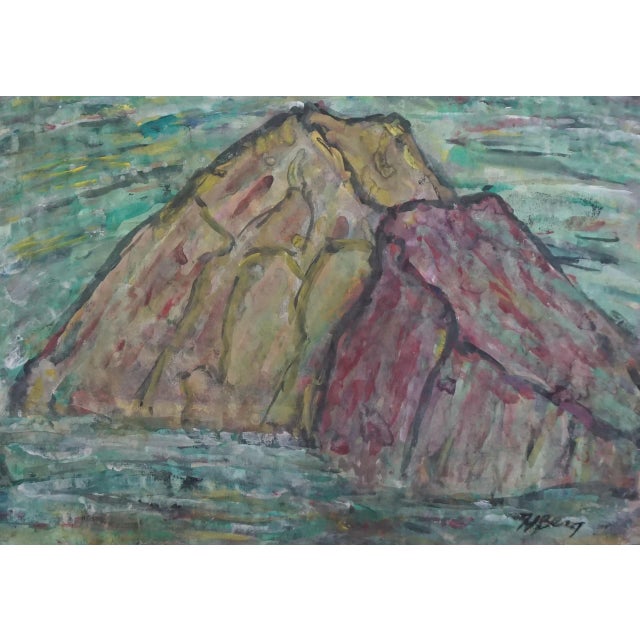 1950s Mid Century Mountain Stream Modernist Landscape by Honora Berg For Sale - Image 5 of 6