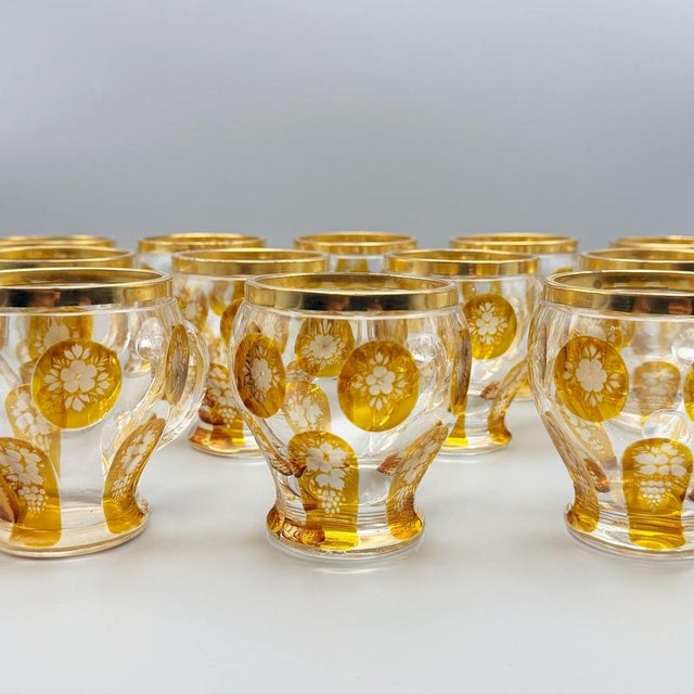 Antique Bohemienne Glasses from Harrach, 1890s, Set of 12 For Sale - Image 11 of 12