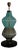Mid-Century Round Aqua Blue and Smoky Murano Art Glass and Brass Table Lamp, 2000 For Sale