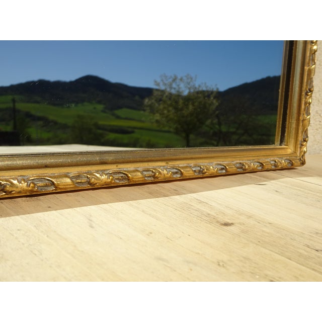 Wood and Gilded Stucco Mirror, 1950s For Sale - Image 9 of 13