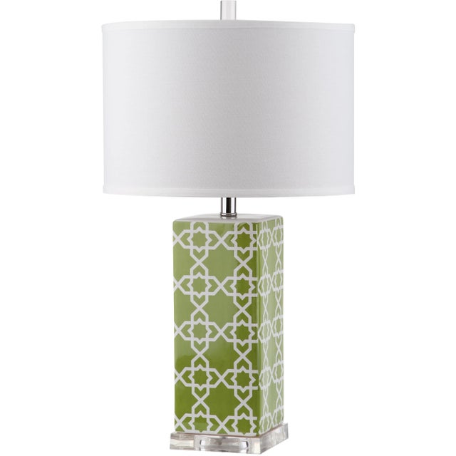 Modern 27 Inch H Table Lamp in Green - a Pair For Sale - Image 3 of 9