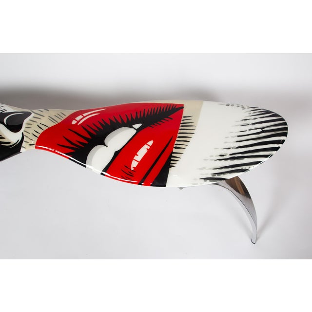 Modern "Not Now, Madam" Hand-painted bench For Sale - Image 3 of 4