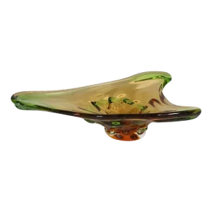 Czechoslovakian Mid Century Niagagra Art Glass Bowl by Zemek for Mstisov C. 1960's