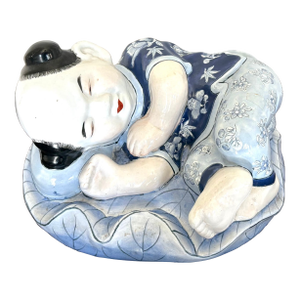 Chinese Sleeping Man Ceramic Figurine