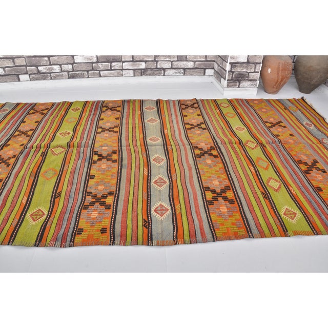 1960s Vintage Turkish Wool Kilim Rug For Sale - Image 5 of 10