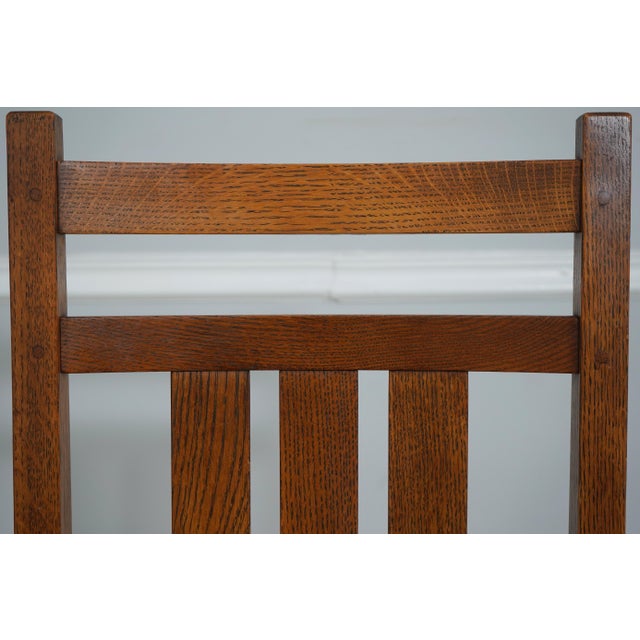 Set of 4 Stickley Mission Oak Dining Room Chairs For Sale In Philadelphia - Image 6 of 18