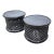 Pair of Mid 20th Century Pierced Carved Wood Stools For Sale