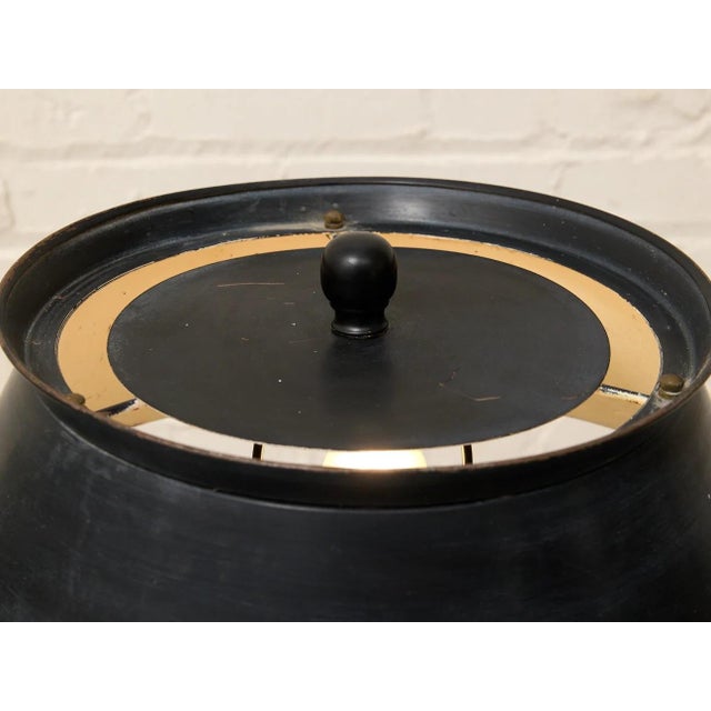 Mid 20th Century Vintage Equestrian Horse Table Lamp With Black Shade For Sale - Image 5 of 9