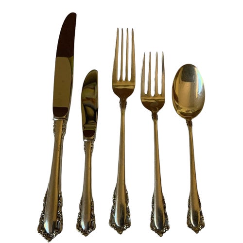 Vintage Lunt Sterling Silver Flatware “Eloquence” Pattern- 51 Pieces