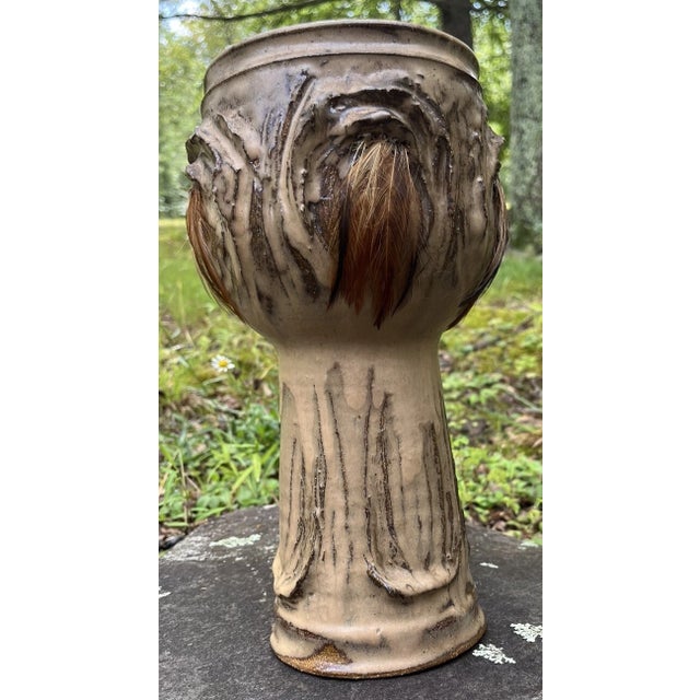 Rare Mid 20th Century Modern Brutalist Marjorie Graham Trout Pottery Vase Ca Designer For Sale - Image 10 of 18