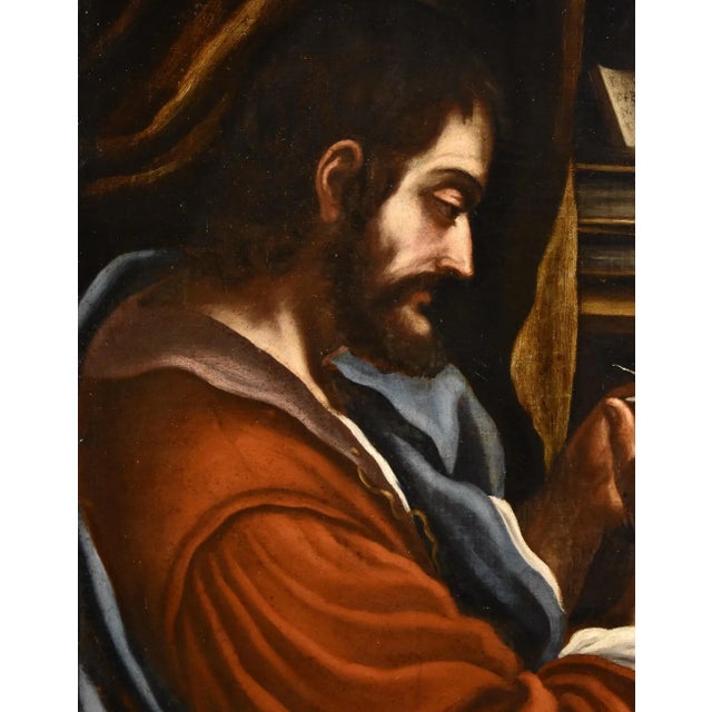 Workshop of Giovanni Francesco Barbieri / Detto Il Guercino, Saint Mark the Evangelist, 1680, Oil on Canvas For Sale - Image 4 of 15