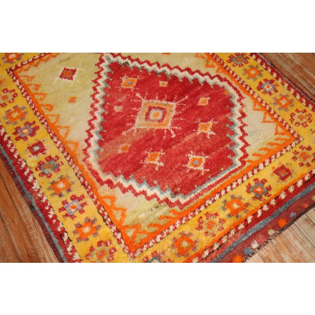 Textile Vintage Zabihi Collection Turkish Tulu Square Carpet - 4' x 4'9" For Sale - Image 7 of 8