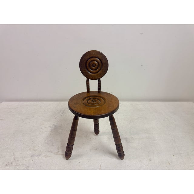 French Carved Oak Chair in the style of Charles Dudouyt, 1950s For Sale - Image 11 of 15