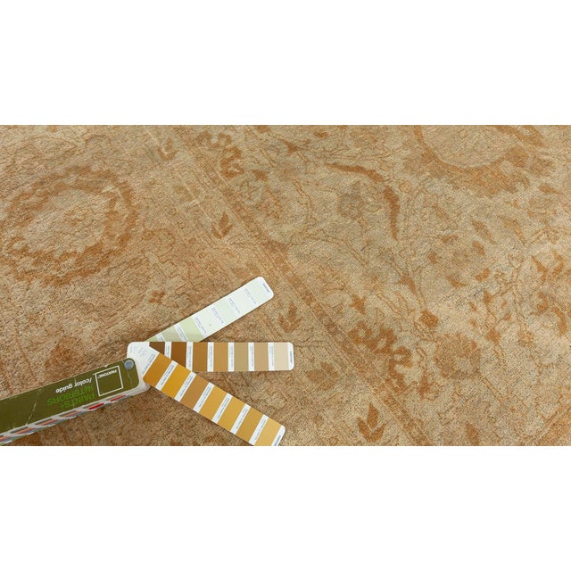 19th Century Indian Amritsar Beige, Camel and Caramel Handwoven Wool Rug For Sale - Image 9 of 9