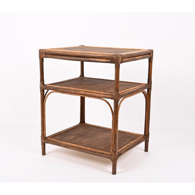 Mid-Century Bamboo and Rattan Shelf, Italy, 1960s For Sale - Image 11 of 15