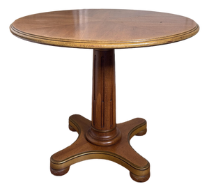 Vintage Neoclassical Henredon Round Solid Wood Side Table