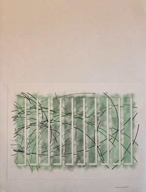 Henry Mandell, Mixed Media Collage, Graphite, Oil Painting Abstract Expressionist Henry Mandell, 1988