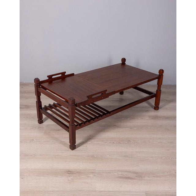 Vintage Italian Coffee Table with Pull-Out Tray, 1960s For Sale - Image 11 of 11
